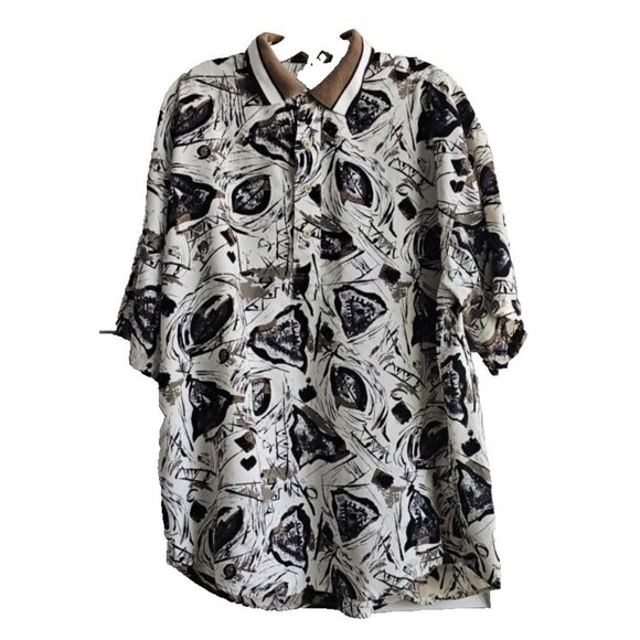 Greg Norman Collection Polo Shirt L  Abstract Print Pullover Golf Casual EUC - Picture 1 of 6